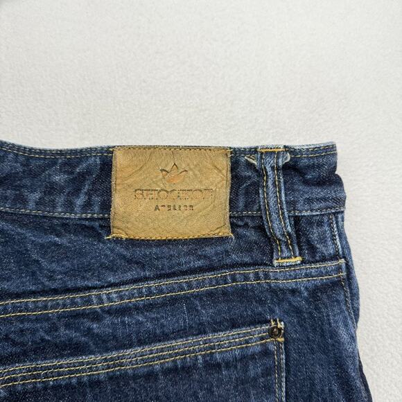 Shockoe Atelier Jeans Mens 35 Fit 33x34 Blue Denim Selvedge Button Fly Straight - Picture 9 of 13